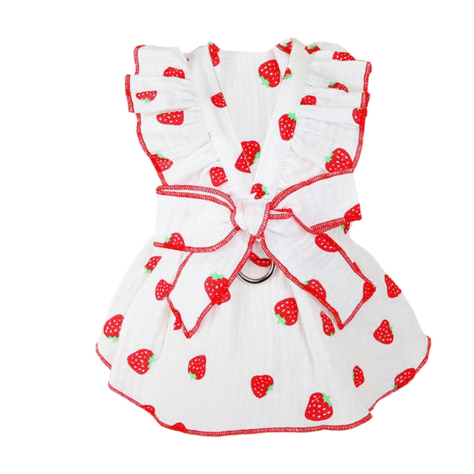 Floral Dog Dress Harness - Cute Floral Dog Harness Dress - Breathable Bow Tie With Drawstring Buckle For Small Cats Girl Puppy