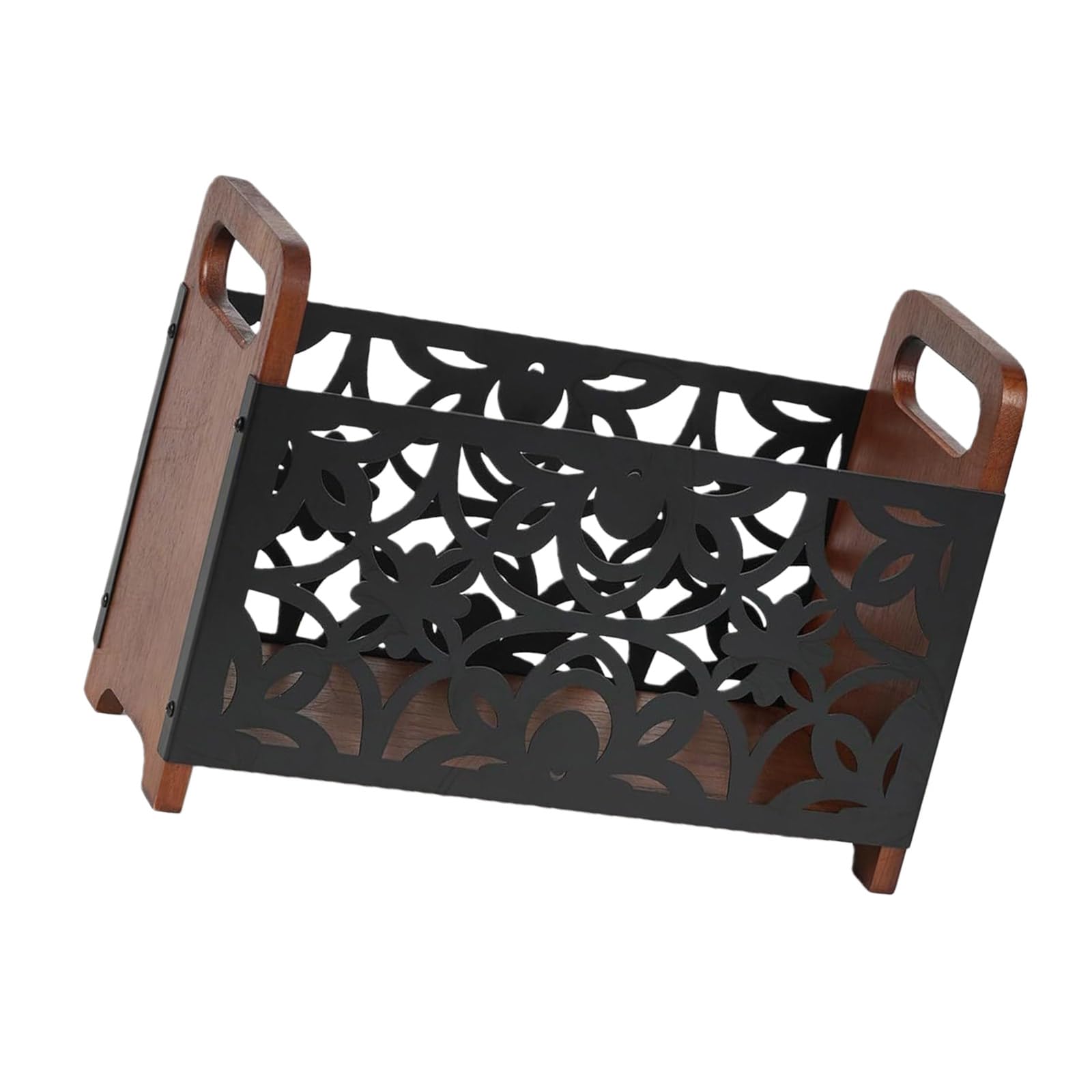 carotoe Floor Standing Wooden Organiser for Books Magazines and Newspapers Elegant Newspaper Basket Space Efficient Storage Rack Wooden Book Shelf
