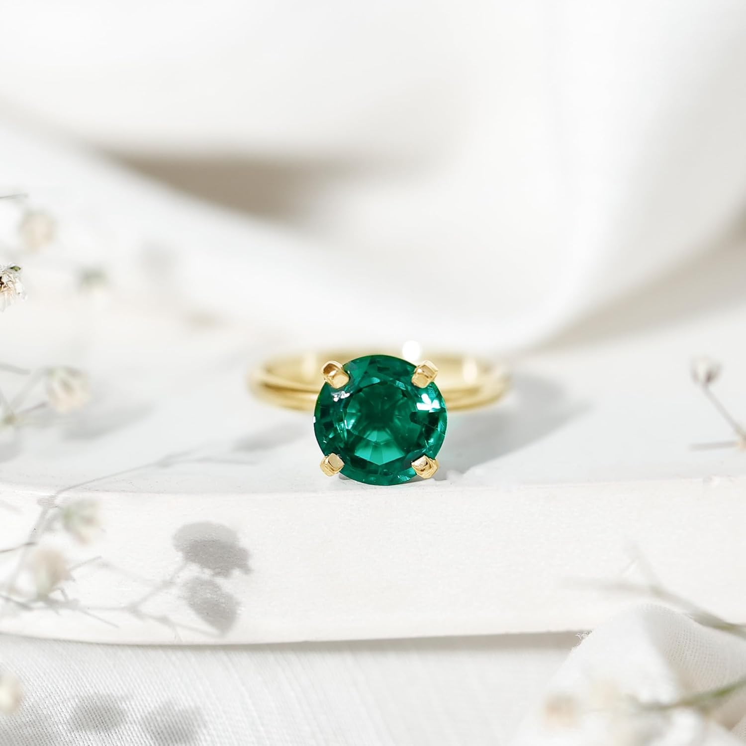Certified 3.5 Carat Lab Grown Emerald Huge Engagement Ring, Aaaa Quality, Emerald Statement Ring - Mothers Day Gift