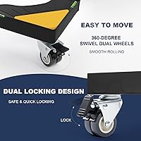 Vista 3 de W B D WEIBIDA Mobile Roller with 4 Locking Wheels, Adjustable Furniture Dolly Mini Fridge Stand Appliance Dollys Cart Washer Pedestal for Portable