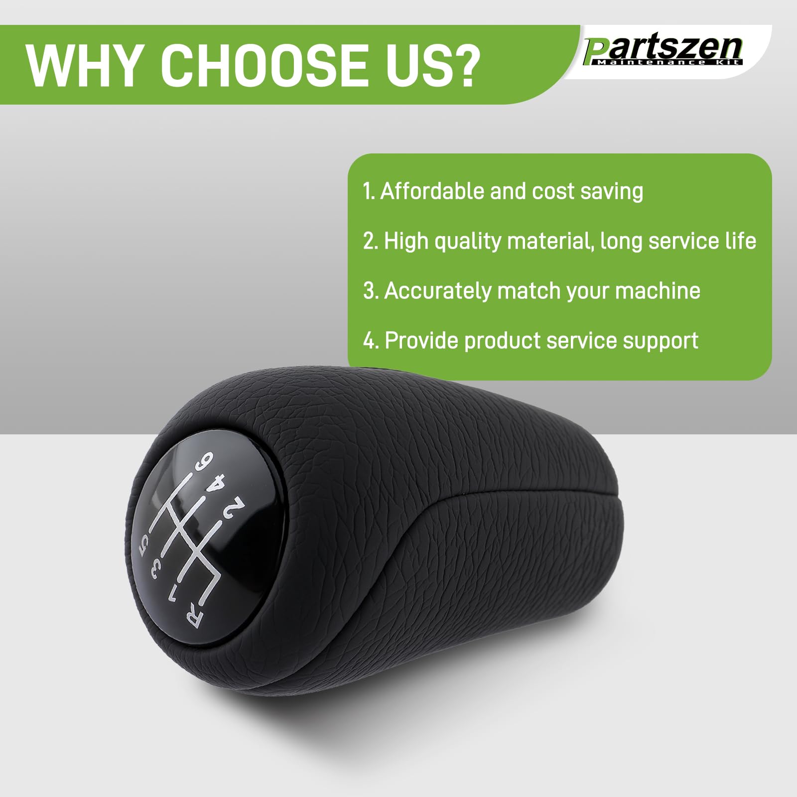 JHFUIOW 6 Speed Auto Lederen Handmatige Transmissie Shift Knop Zwart