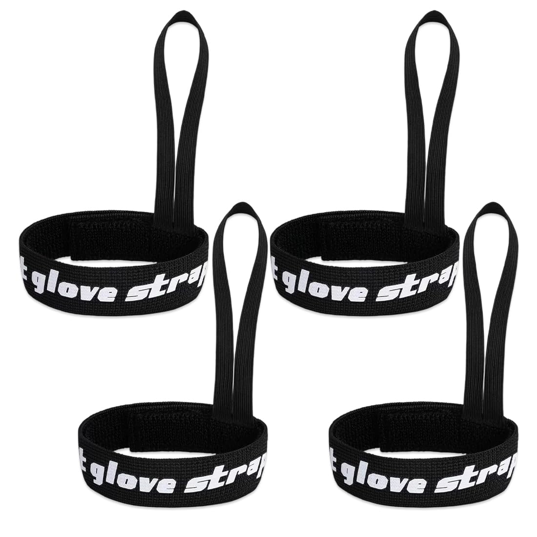 Lot de 4 sangles pour gants de ski avec sangle de sécurité en polyester, élastiques, design imprimé, accessoires de ski pour suspendre les gants