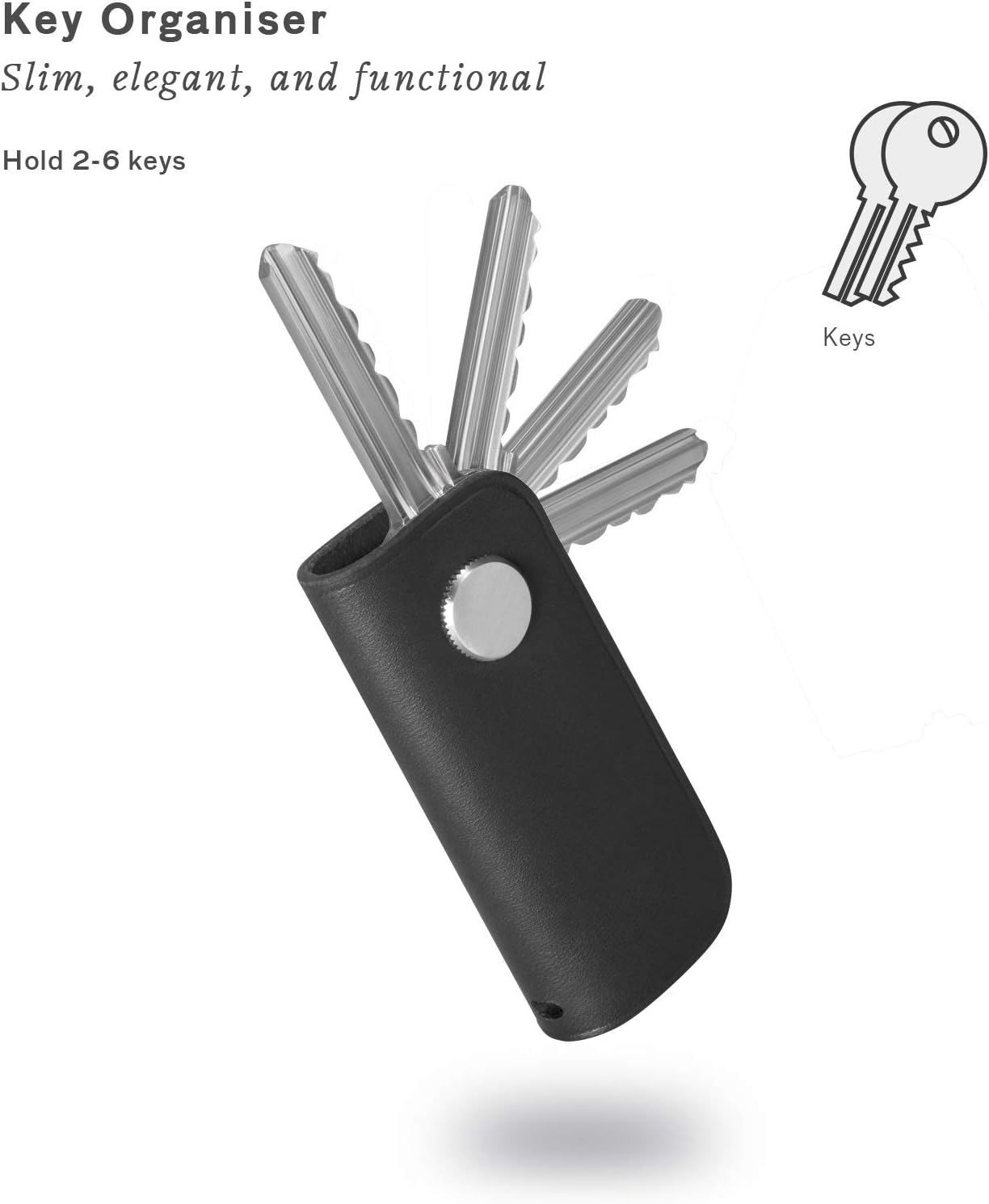 Key Organiser Italian Leather and Stainless Steel Smart Key Holder