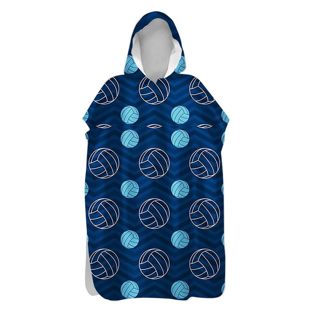 Beach Towel Hooded Poncho, Treer Quick Dry& Light Weight Changing Bath Robe with Hood, Ideal for Adult Woman & Man Child Swimming, Surfing, Bathing, Travel Towel (baseball,75x145cm)