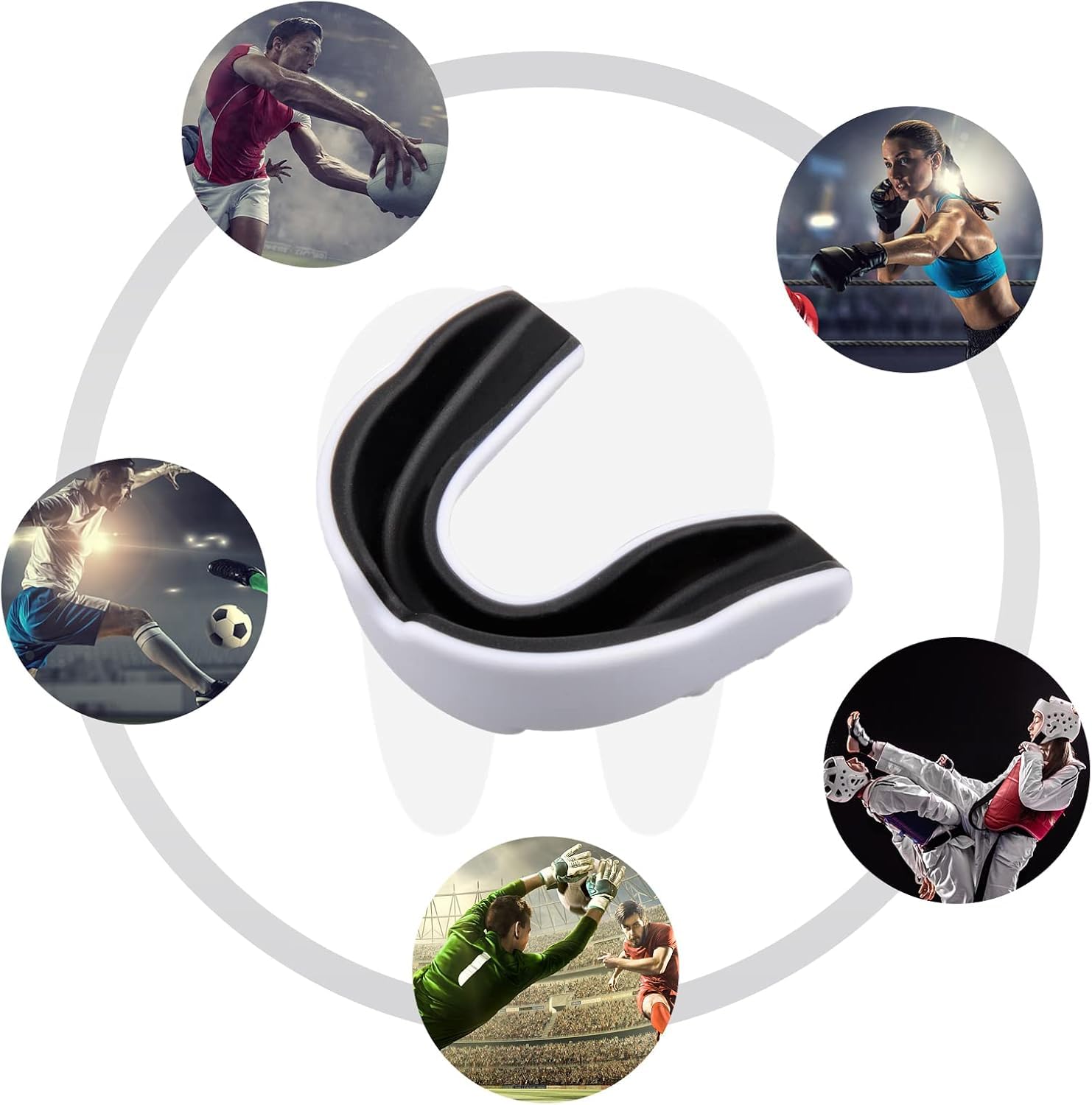 "Leosportz Mouth Guard for Boxing MMA Food Grade Material - Sports Mouth Guard for Kids and Adults | Karate, Judo, Muay Thai, Football Lacrosse, Basketball Boxing Soccer Taekwondo (One Size, 3, count)" 1