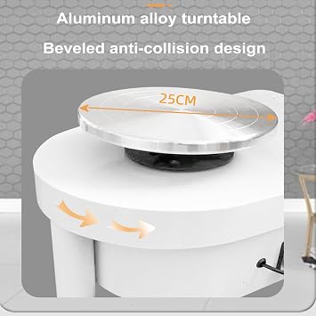 Pottery Wheel for Adults, 25cm, 300RPM with Adjustable Speed Pedal, 250W, for Ceramic Crafts Beginners DIY School