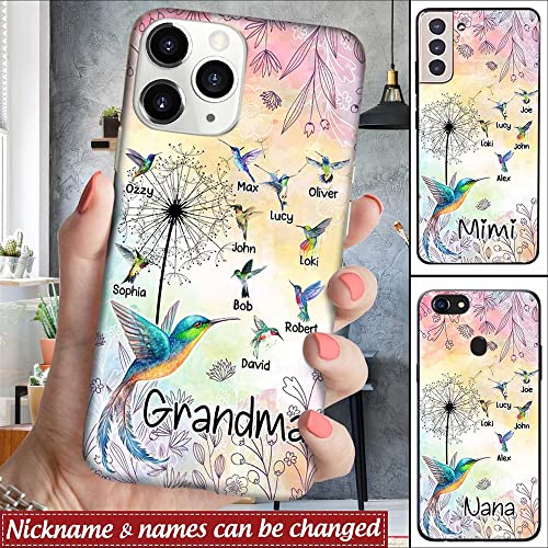Best Gift For Grandma Hummingbird Personalized Phone Case, Grandma Phone Case, Cute Women Gift For Birthday Mother Day Christmas, Phone Case For Iphone, Samsung #TOP1