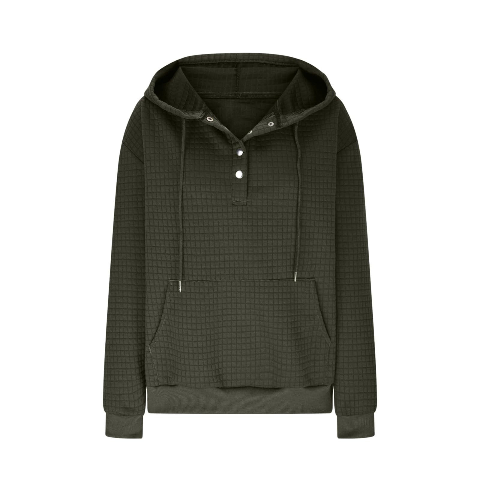 Generisch Pull à capuche à manches longues pour femme - Surdimensionné - Noir - Avec cordon de serrage et poches - Pull à capuche surdimensionné pour les loisirs