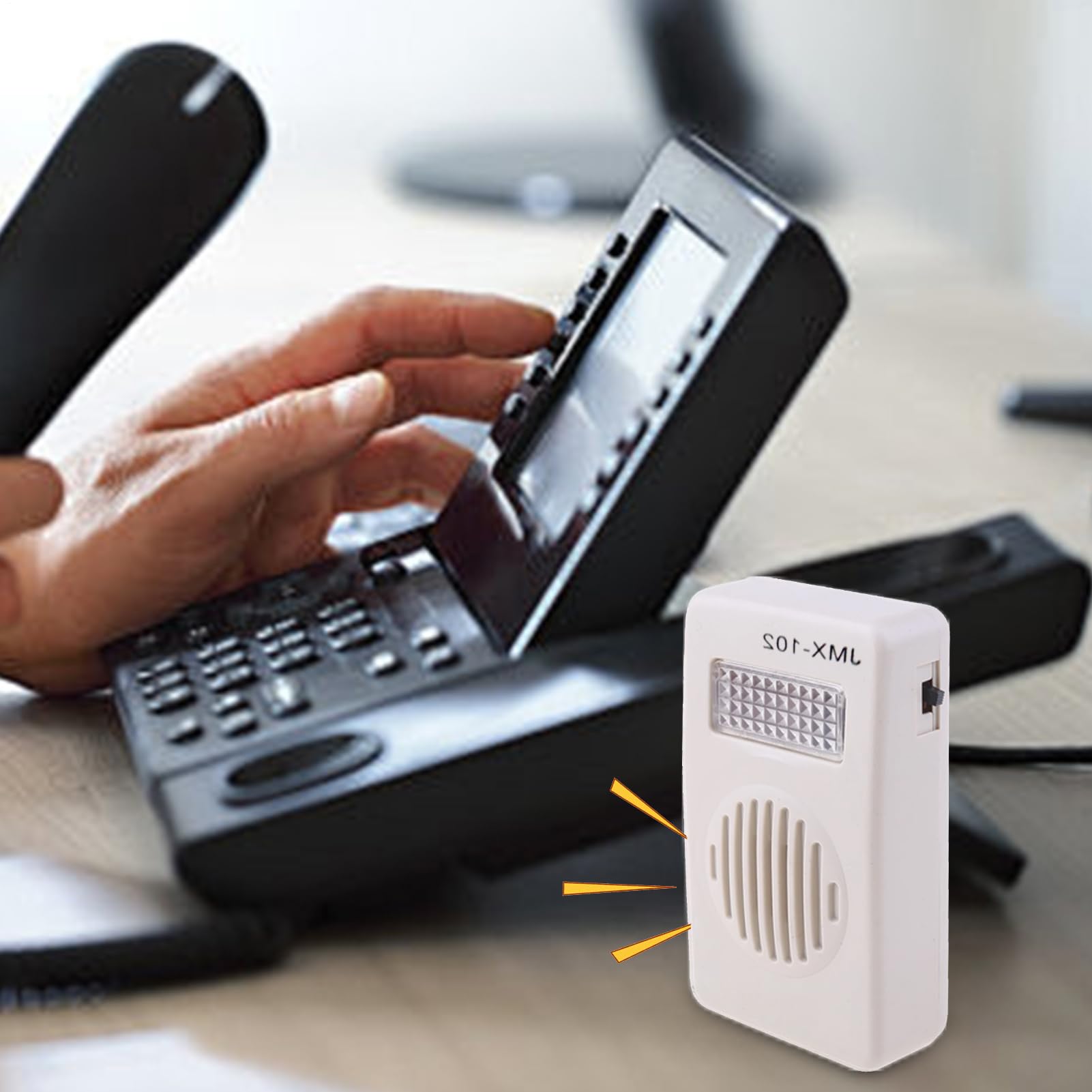 Loud Ringer Verstärker – Lautstärkeregler für Mobiltelefone 70 dB | LED-Anrufsignalbox, hörbare Smartphones und visuelle Ringverlängerung für eine Hörhilfe