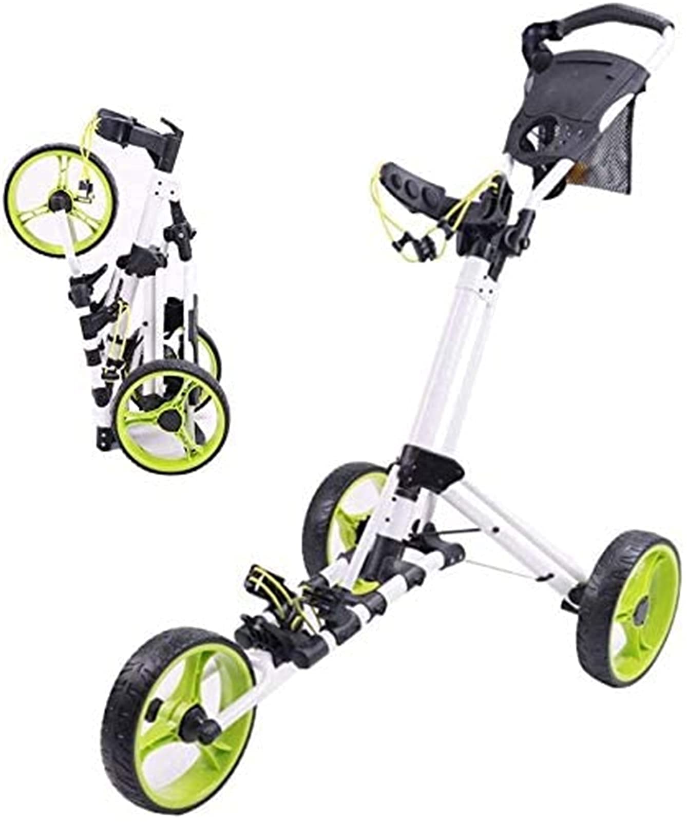 Carrello da Golf a Spinta Carrello da Golf a Spinta Pieghevole a 3 Ruote Carrello da Golf a Spinta Facile da Spingere e Tirare con Pannello Multifunzione Carrello da Golf