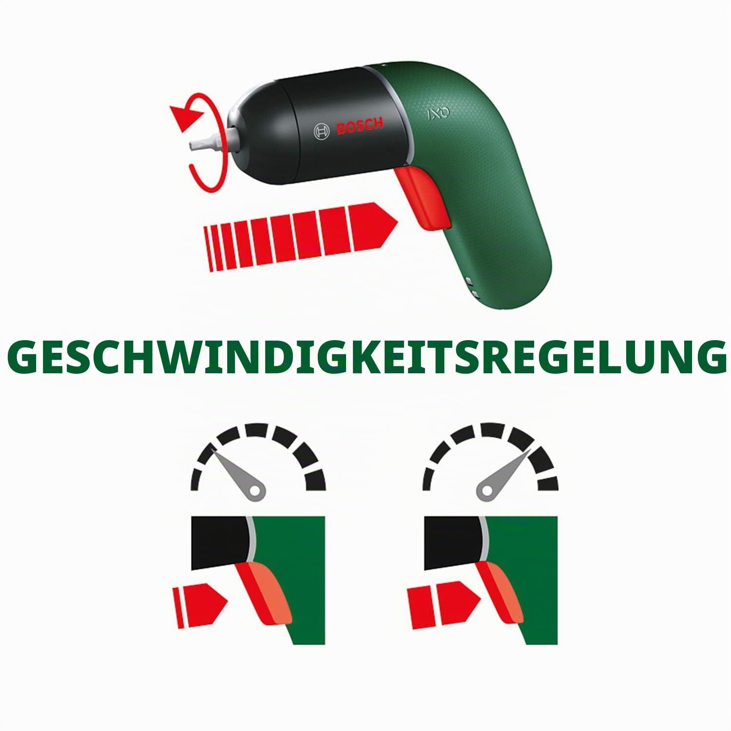 Bosch Akkuschrauber IXO (6. Generation, grün, stufenlose REGULATE, USB Ladekabel, in Aufbewahrungstasche)