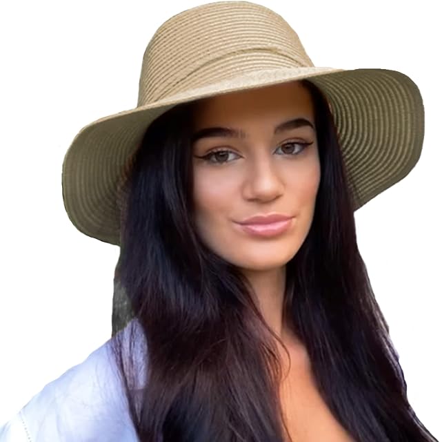 TOSKATOK® Ladies Womens Floppy Foldable Summer Sun Hat UPF 50+ Protection Wide Brim-
