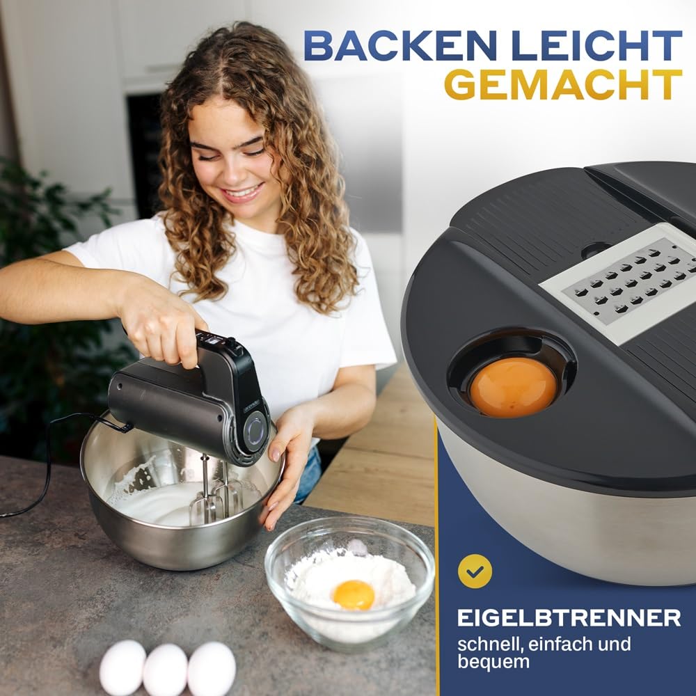 KITHELP Salatschleuder Edelstahl 5,3 Qt - Mit 5 Klingen Für Gemüse & Obst