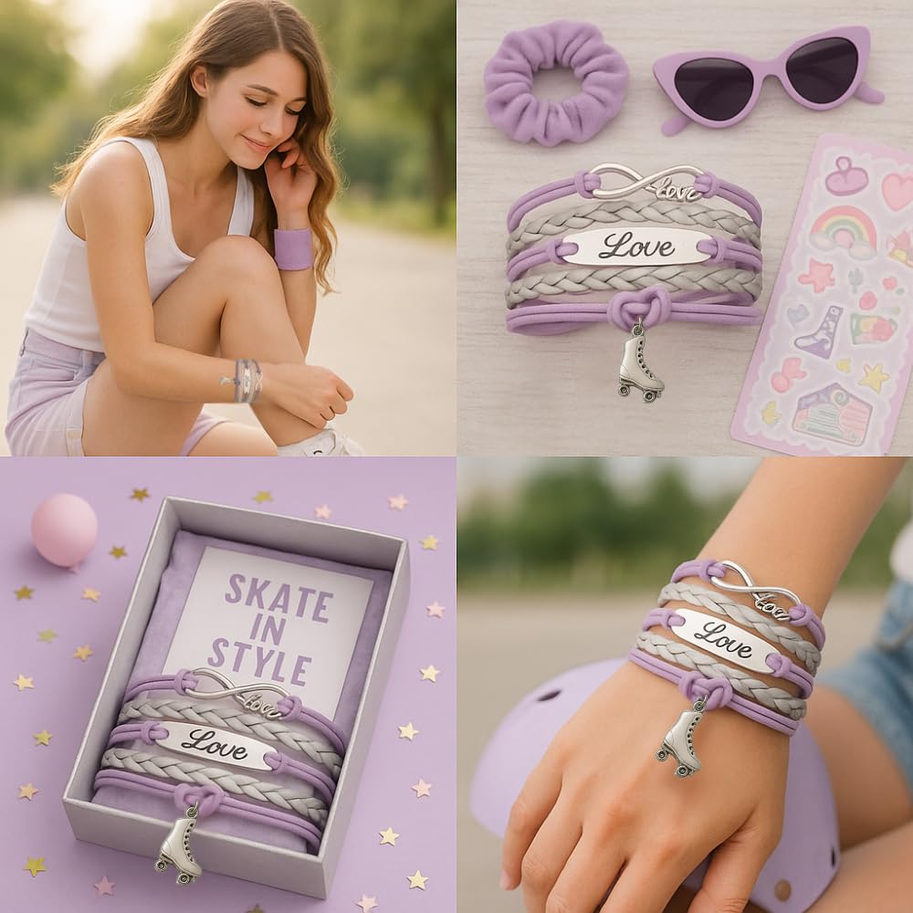 Infinity Collection Roller Skating Jewelry- Roller Skating Bracelet, Love Skating Bracelet, Roller Skating Gifts