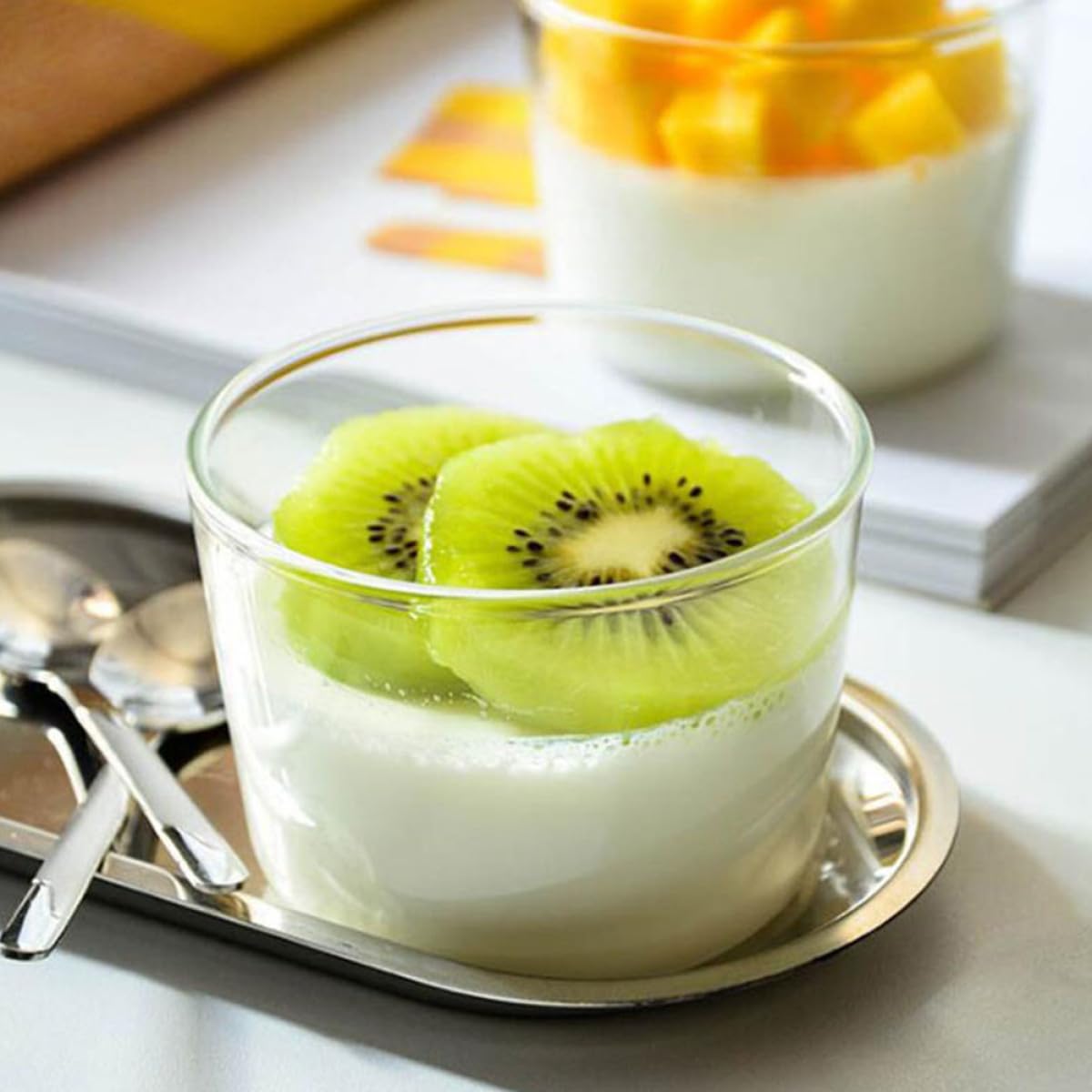 NOLITOY 4 Vasos de Postre de Vidrio Reutilizables 200 Ml, Tazas de Mousse Redondeadas para Hogar y Buffet, Moldes Prácticos para Cupcakes y Bebidas Frías, Aptos para Fiestas y Refrigerio