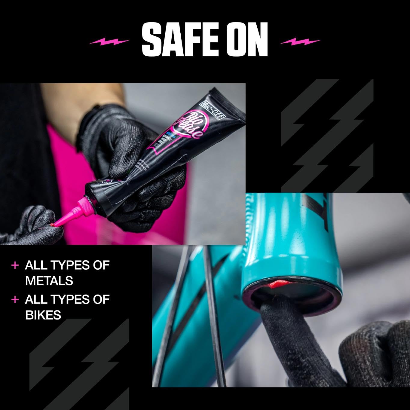 Muc-Off Bio Grease, 150 Grammi - Grasso Bici Impermeabile, per Assemblaggio di Biciclette - Grasso per Bicicletta, Riduce l'Attrito delle Parti Mobili
