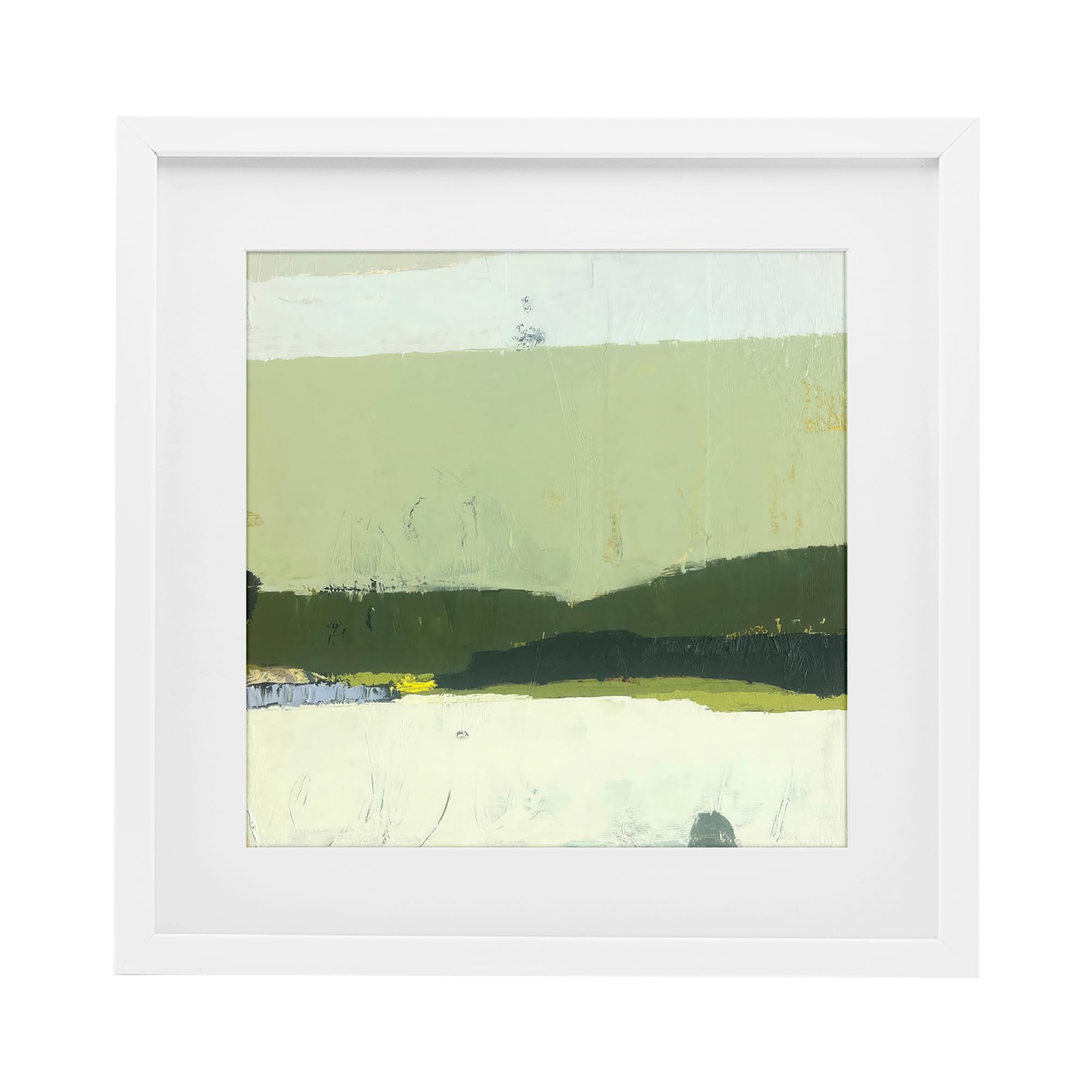 Stupell Industries 'Bloom Serene Layered Landscape', Framed Print Under Glass, White, 16 x 16 Inches, Easy to Hang and Sturdy, Made in USA, by Julia Foug
