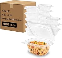 Vista 10 de Karat Recipientes pequeños con tapa de 8 onzas – 200 unidades para bayas, frutas, frutos secos y preparación de comidas caseras, recipientes