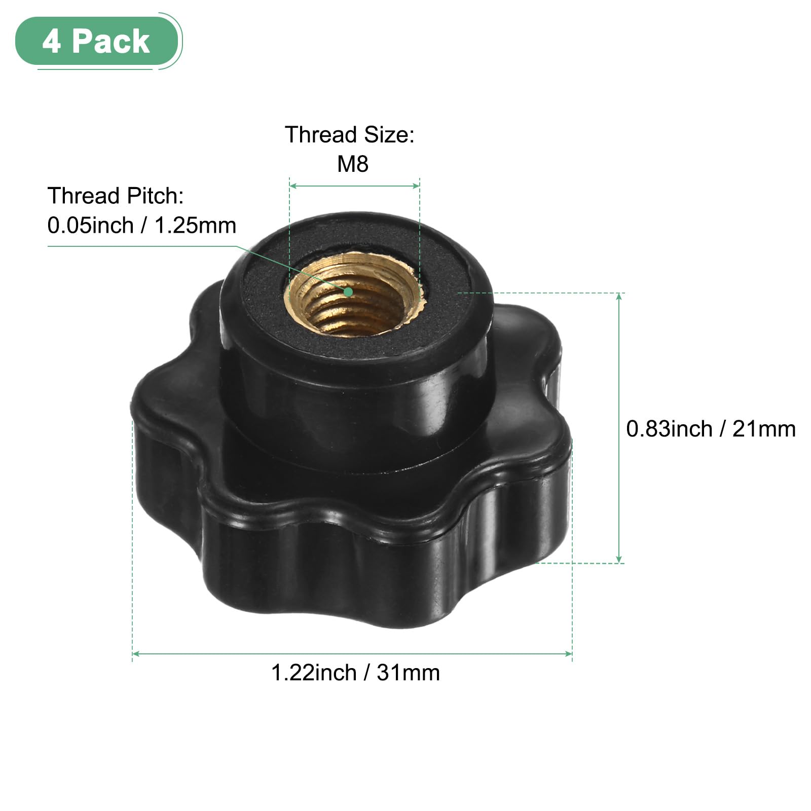 M METERXITY 4-Pack 7 Star Knobs - Image 3