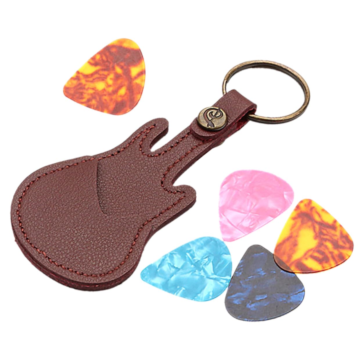 BESPORTBLE 1Set Guitar Pick Case Keychain Holder Guitar Shaped Pick Organizer Stylish Accessory for Musicians Secure Storage for Guitar Picks for Music Enthusiasts