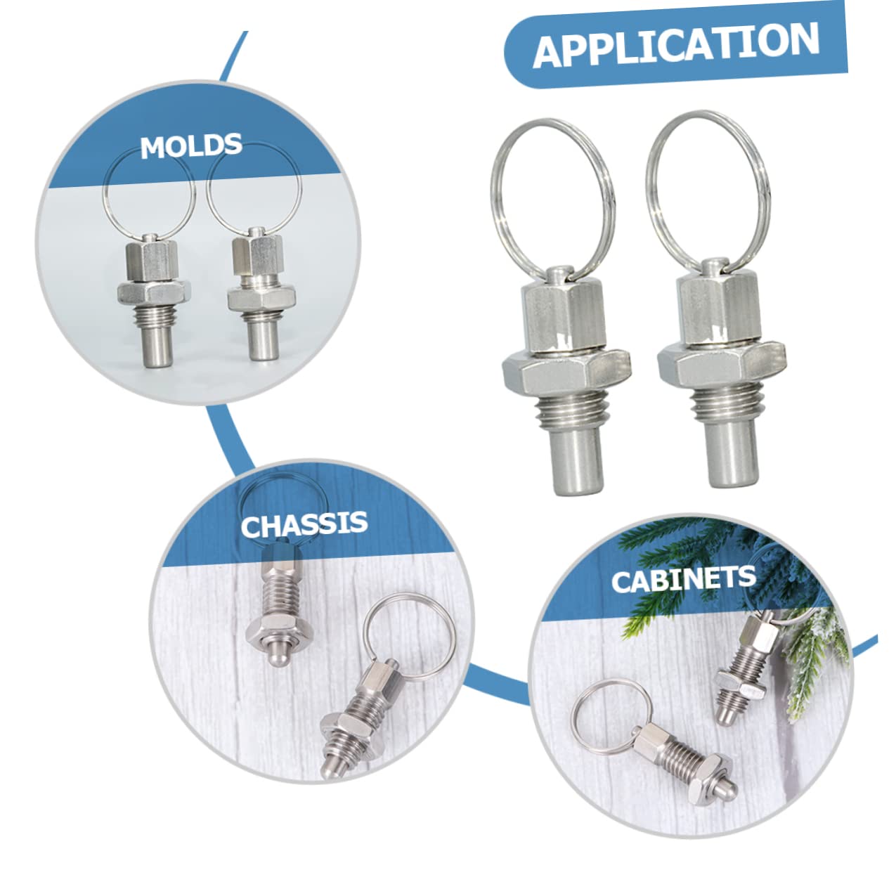 HOMSFOU 12pcs Stainless Steel Spring Plunger Pull Locking Pin for Molds Cabinets and Equipment Non-Deformation Design for Performance