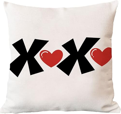 Miniatura 5 de XOXO - Funda de almohada romántica para el día de San Valentín funda de cojín de corazón rojo funda de cojín de boda compromiso aniversario