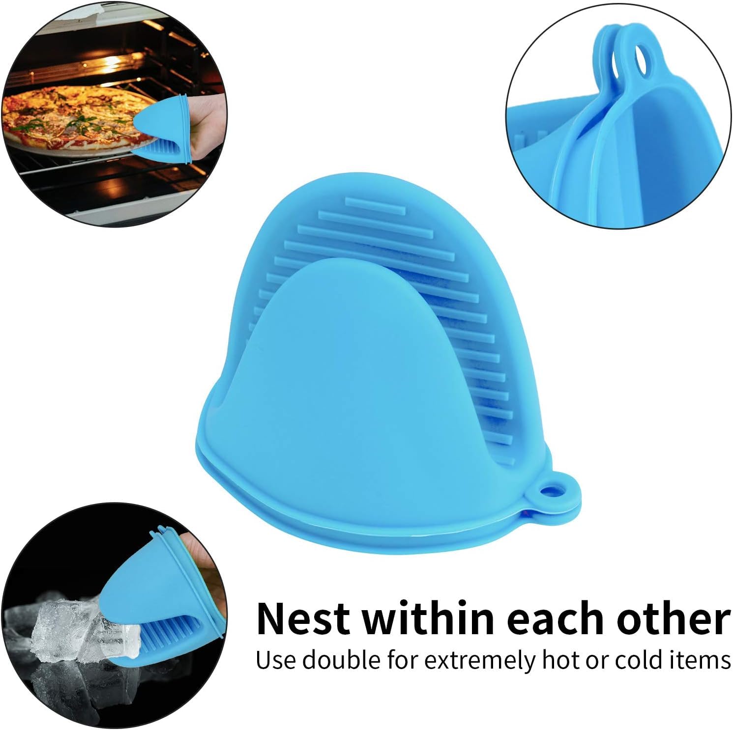 PureBake Baking Gloves for Oven and Microwave - 2PCS Silicone Oven Mitts Heat Resistant, Silicone Potholders for Kitchen, Mini Rubber Oven Glove Kitchen Mittens, Cute Cooking Mitts (Random Color) - Image 7 thumbnail