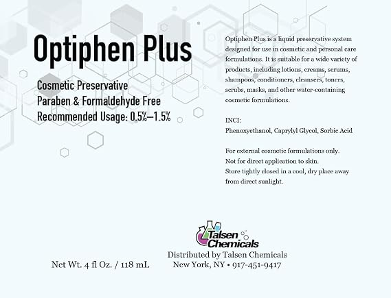 Optiphen Plus Preservative for Cosmetics,Optiphen Natural Presevative For Lotions Making DIY Productes, Serums (4 Ounce / 118 mL)