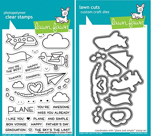 Lawn Fawn Plane and Simple Stamp and Die Bundle (LF1409) and (LF1410)