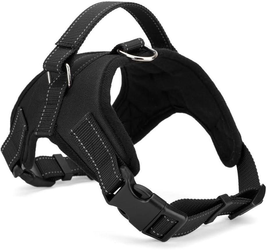 Xanday No Pull Dog Vest Harness, Reflective Dog Body Padded Vest with Handle, Adjustable Dog Walking Harness Comfort Control for Small Medium Large Dogs (L, Black)