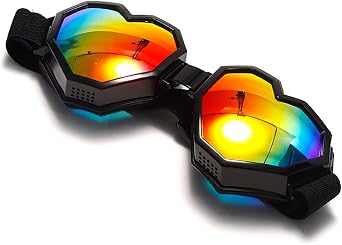 GUVIVI Heart Shaped Sunglasses Fashion Ski Goggles Oversize Love Glasses for Women Men Fun Eyewear Eyeglass