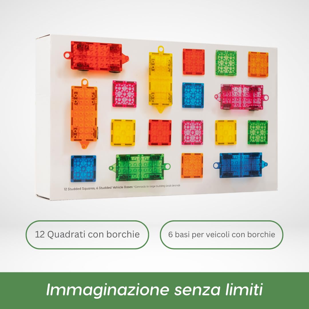 Mattoncini Magnetici per Costruzioni, Set di 18 Pezzi Trenino per Bambini e Bambine, Costruzioni per Attività Educative e Creative, Giocattoli per Bambini, STEM, Bambini dai 3 Anni in Su