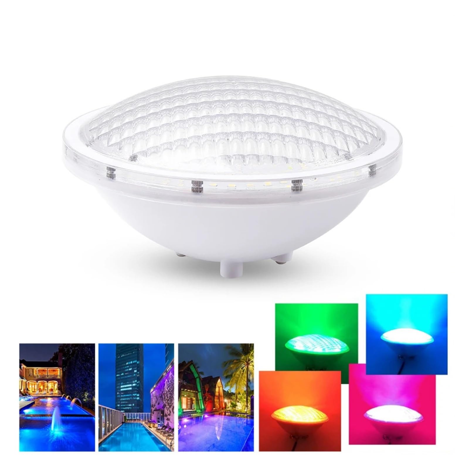 18W RGB Oświetlenie Basenowe Par56 LED Pływanie Podwodne Plastikowa Lampa Basenowa Do Montażu Na Ścianie 12V IP68 Wodoodporne Światło Stawu Niskie ZużYcie Energii(Warm white)