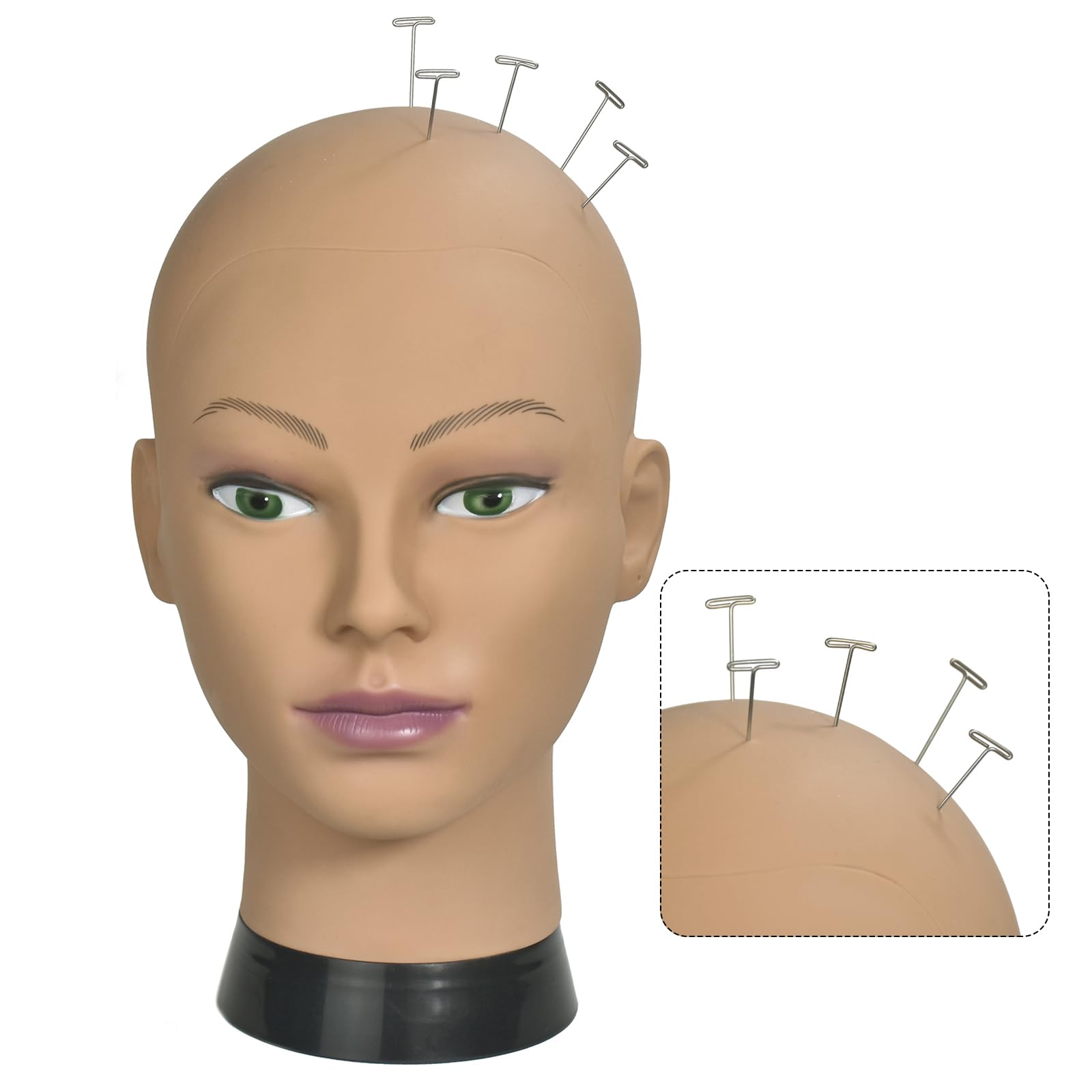Testa Balda Mannequin Professionale Parrucca Cosmetologia per Sciarpa Display Maschera Vetri con Morsetto da Tavolo