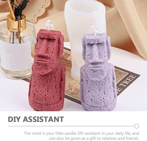 Miniatura 5 de Didiseaon Moldes para velas de estatua de isla de Pascua moldes de silicona para velas de bricolaje moldes de resina epoxi moldes de jabón para cera