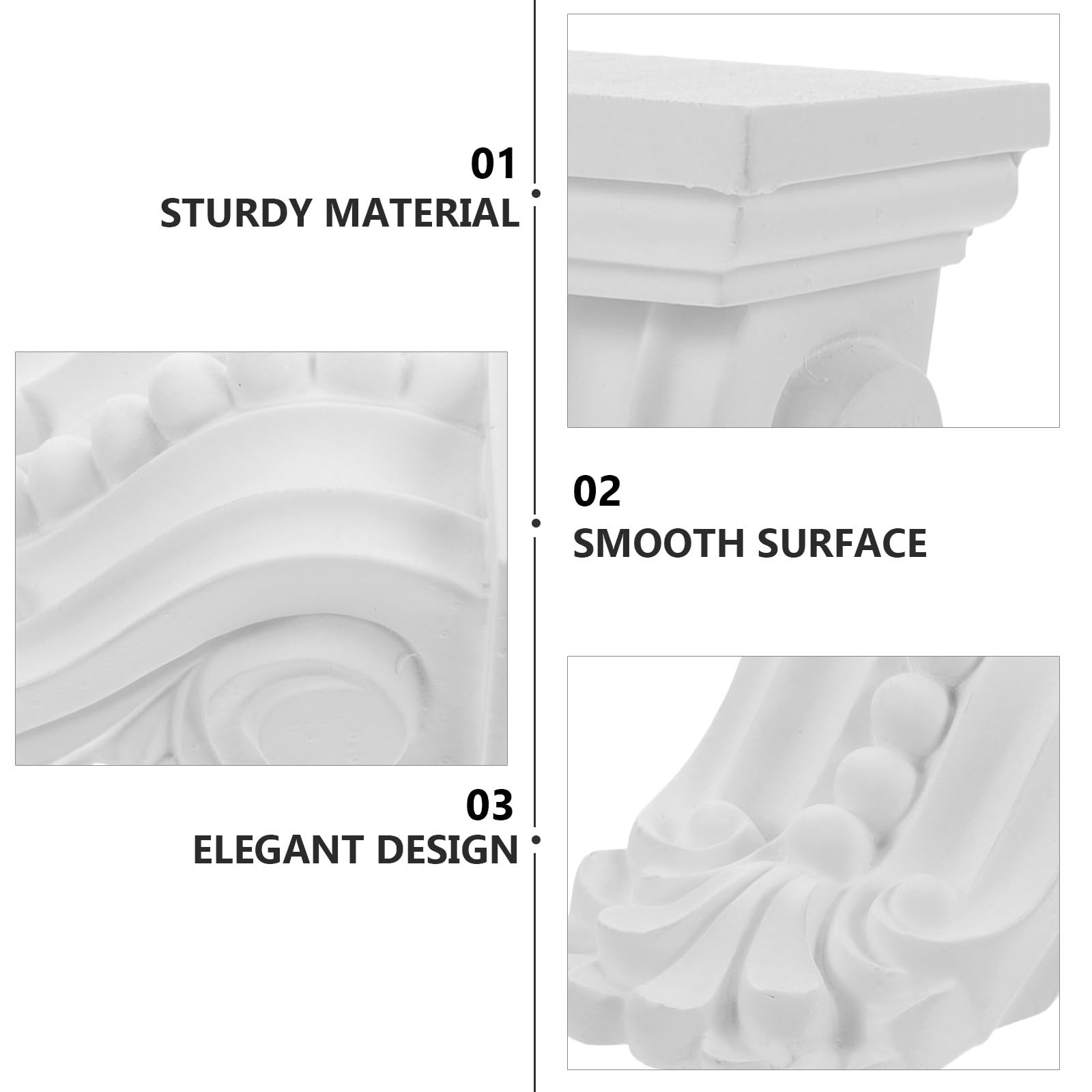 MAGICLULU Ménsula Decorativa de Columna Europea Tallada en Pu Blanca 11,5 Cm para Molduras y Superposiciones de Muebles, Aplique para Esquina, Decoración para Hogar y Sala de Estar