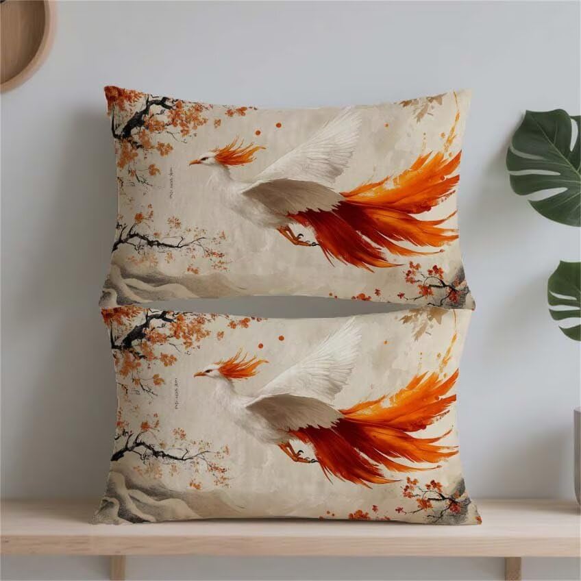 Housse de coussin 40x70cm rectangulaire lin impermeable anti-tache - 2