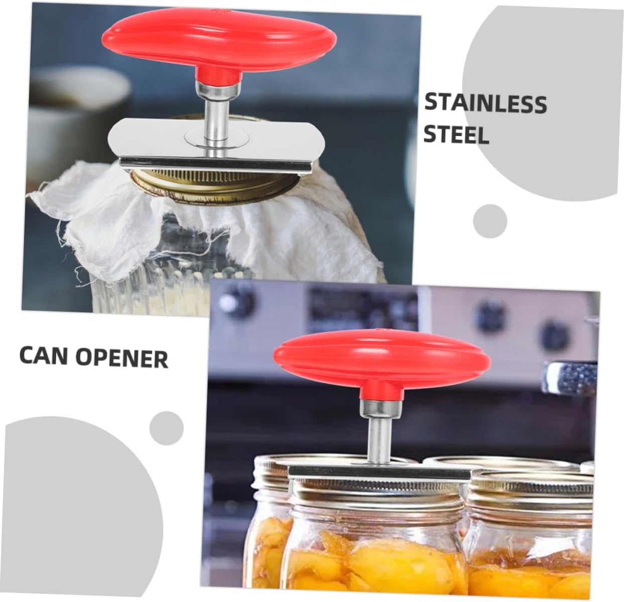 3pcs Stainless Steel Jar Opener Portable Labor-saving Bottle and Lid Gripper for Easy Opening Versatile Kitchen Tool for Jars Cans and Bottles Home and Parties White Black Red