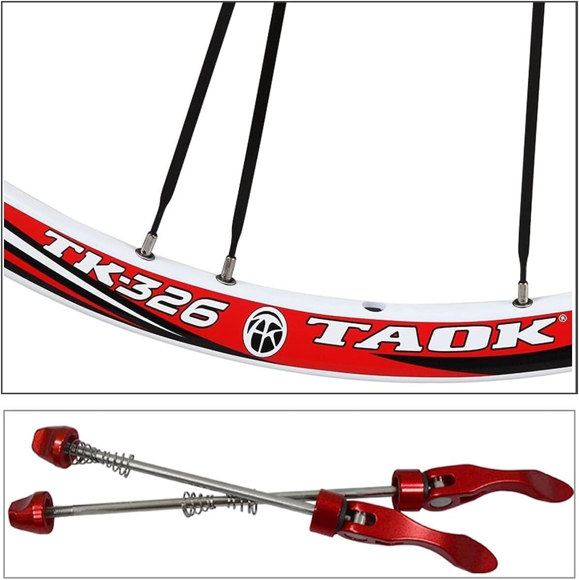 Bicicletas Grupo de ruedas Juego de ruedas de freno de disco de 26 ", juego de ruedas de bicicleta de montaña con tambor de flores desmontable rápido, juego de ruedas de freno de disco, llanta de bici