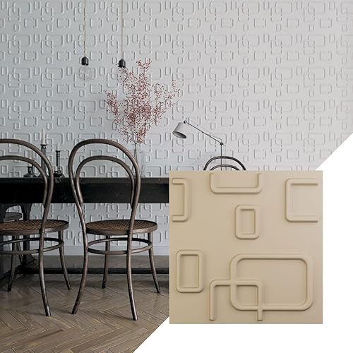Ekena Millwork Oslo EnduraWall Panel decorativo de pared 3D de 11 78 pulgadas de ancho x 11 78 pulgadas de alto, color beige ahumado (cubre 0.98