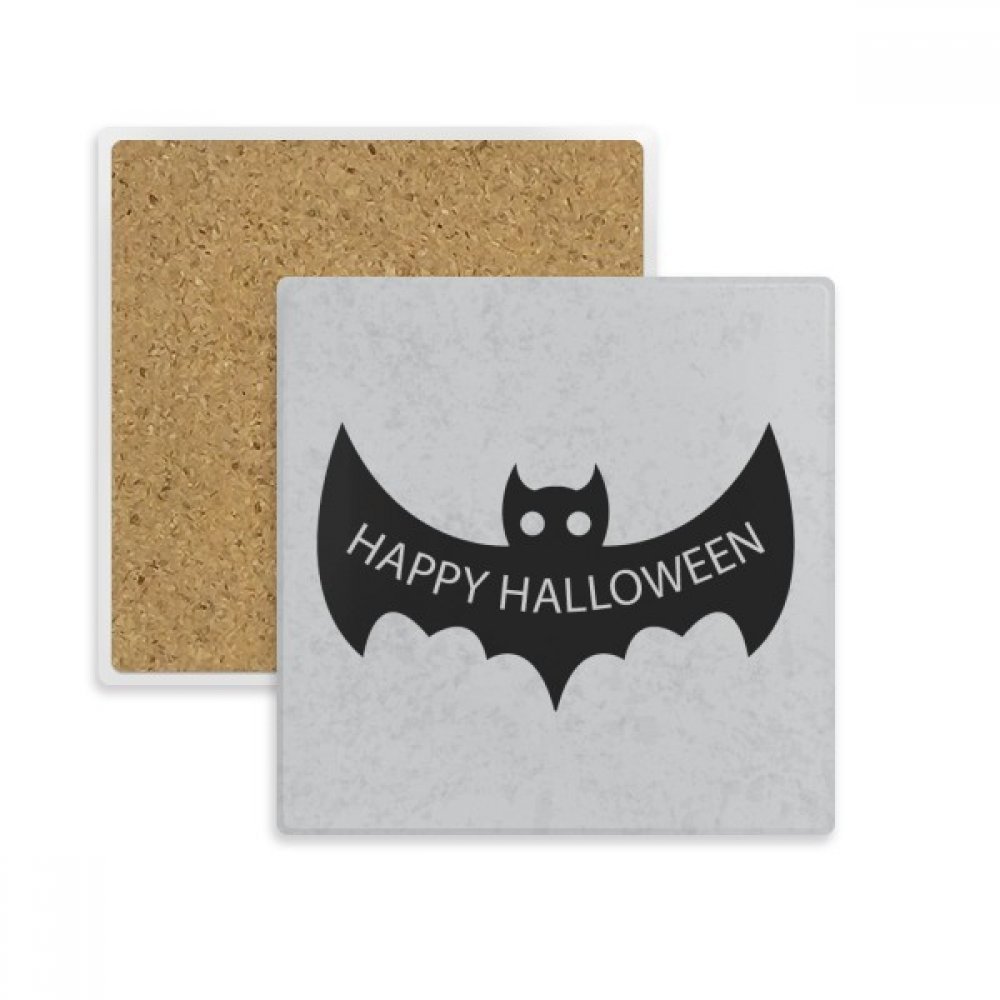 Tasse Halloween Chauves-Souris avec sous-verre absorbant en pierre multicolor
