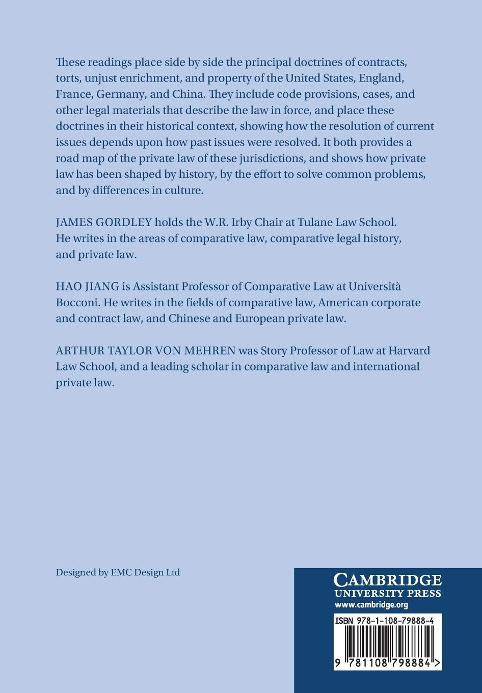 An Introduction to the Comparative Study of Private Law: Readings, Cases, Materials