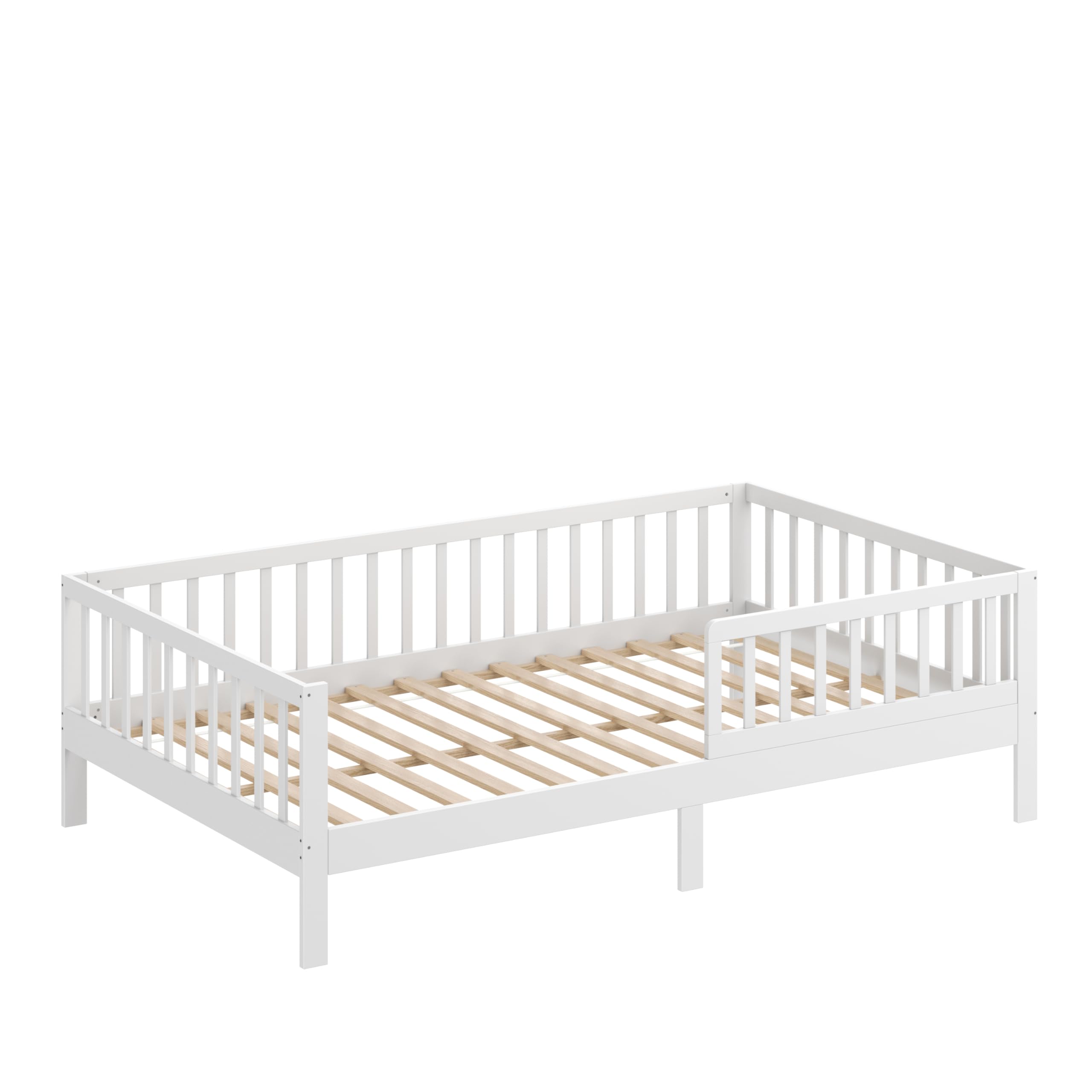 CADANI Nik Kinderbett 120x200 cm – Juniorbett & Jugendbett mit abnehmbarem Rausfallschutz, bis 200 kg belastbar, extra stabiles Einzelbett inkl. Roll-Lattenrost | bis 200 kg belastbar