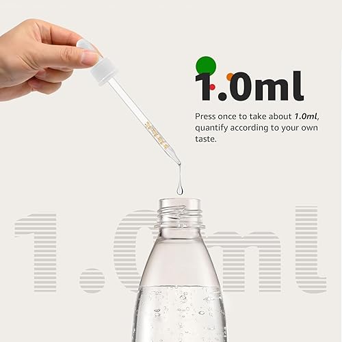 Miniatura 3 de Pipetas con cuentagotas de vidrio compatibles con SodaStream Bubly Bubbly Drops sabores para accesorios Soda Stream (blanco, 3 unidades)