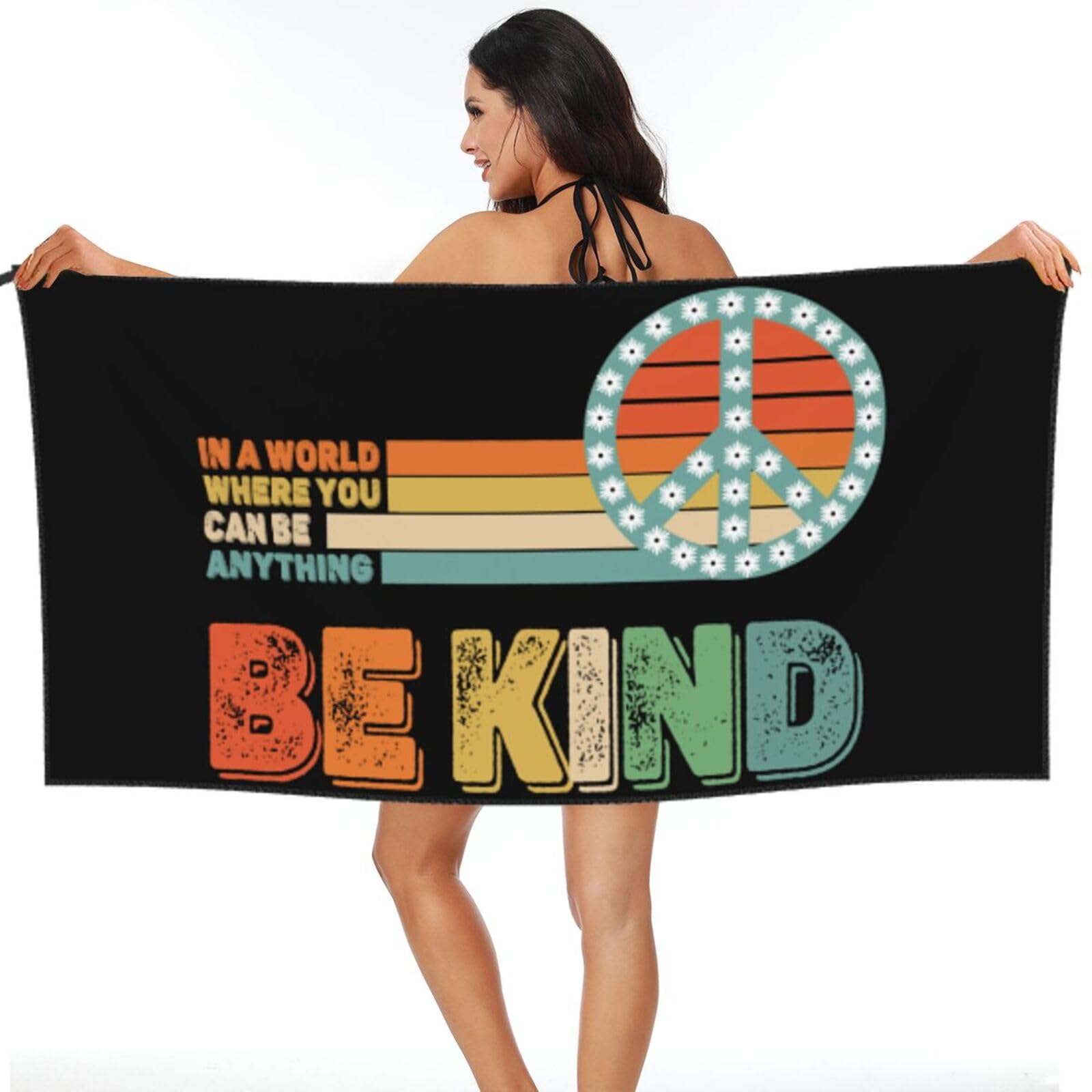 Serviette de plage sans sable fini les grains collants grand drap de bain de piscine