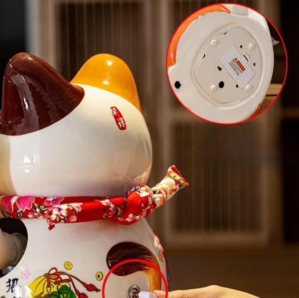 Amazon.co.jp: Xiraivke電動招き猫、招き猫、猫像、開運、繁栄、人気