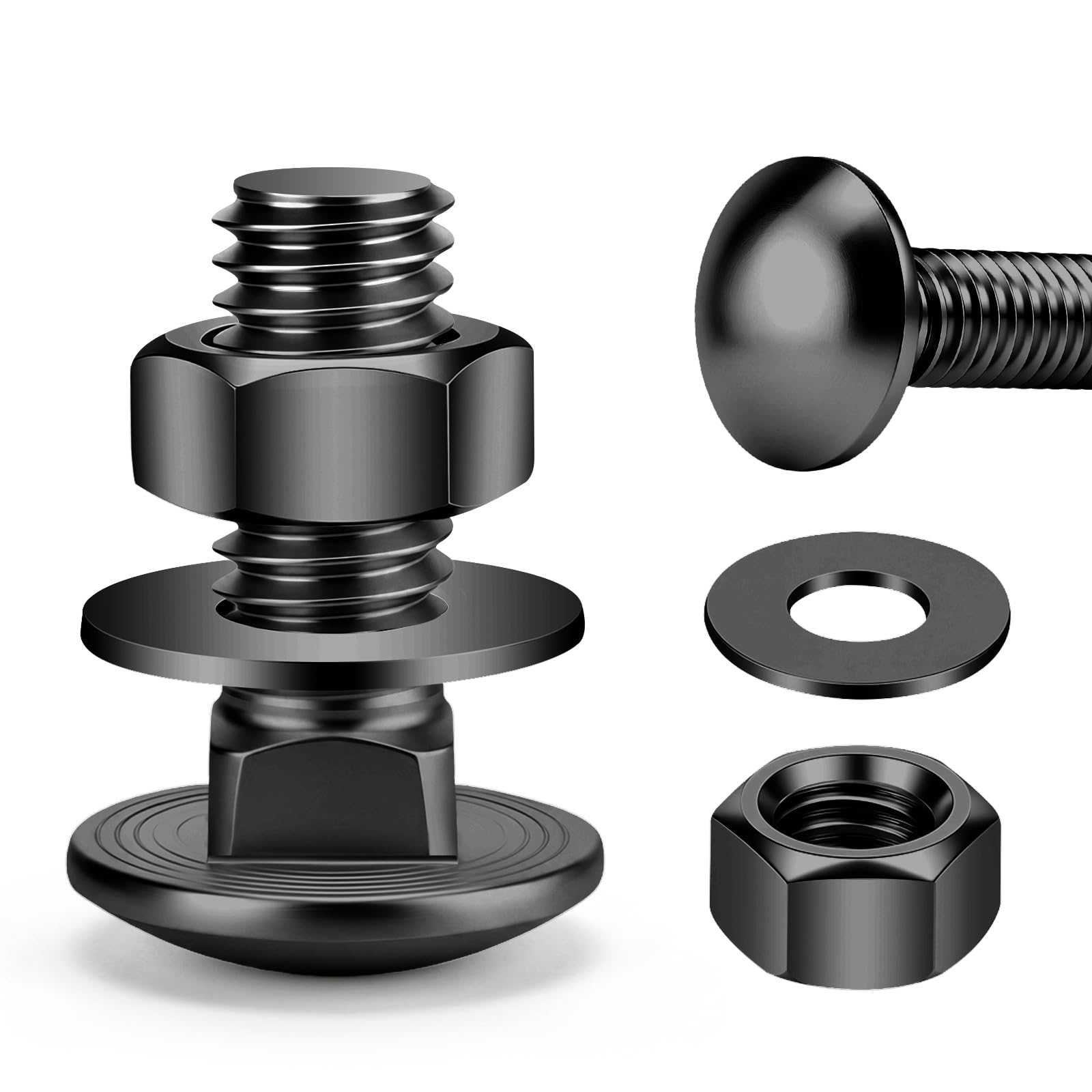 Mellewell Stainless Steel Carriage Bolt Kit - 12 Sets -9 Mellewell Stainless Steel Carriage Bolt Kit - 12 Sets -9