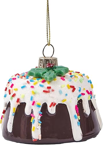 Miniatura 3 de Adornos de vidrio 3D para árbol de Navidad - Adornos de árbol de Navidad de pastel de chocolate para decoración de Navidad para decoración del hogar