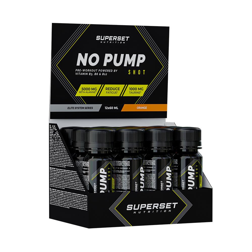 Superset Nutrition | No Pump Shot (12x60ml) | PreWorkout | Formule spéciale pour entraînements intenses ! - Orange