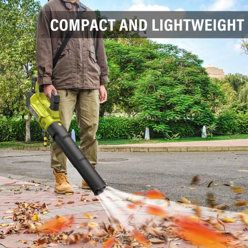 Seyvum Leaf Blower - 580Cfm 20V Max Leaf Blower Cordless With 4.0 Battery & Fast Charger, 3-Speed Dial Electric Leaf Blower For Lawn Care, Battery Powered Leaf Blower Lightweight For Patio, Yard, Snow #TOP3